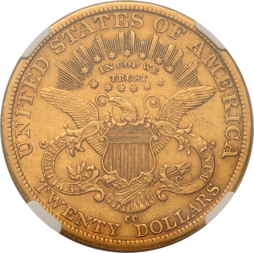 USA. 20 dolarów 1882 CC, Carson City NGC AU50